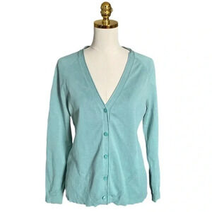 PENDLETON | Vintage Silk/Cotton Blend Green Button Down Knit Cardigan Size M